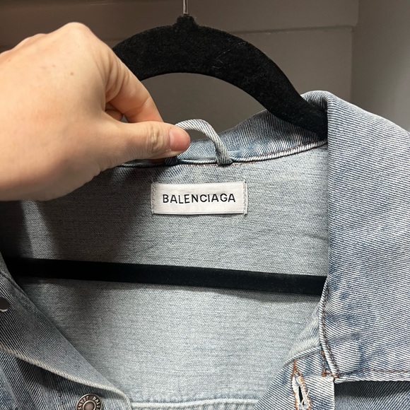 Balenciaga oversized rhinestone Jean jacket. XL - Picture 7 of 10